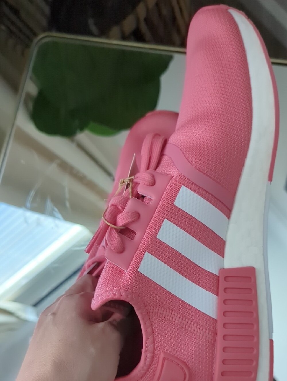 adidas Pink Athletic Sneakers with White Stripes - Picture 5 of 7